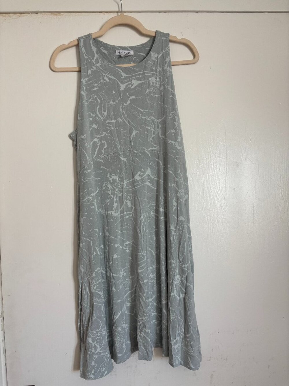 Athleta Santorini Thera Dress, grey print, women's L